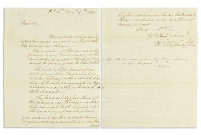 Lot 7: George Washington, Autograph Letter Signed, to his spymaster Benjamin Tallmadge, New Jersey, 1780.  Estimate $25,000 to $35,000.