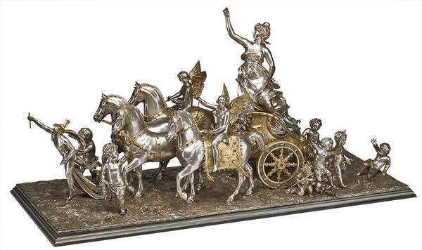 Viennese Silver "Triumph of Flora" Centerpiece.  Estimate: $200,000-$300,000.