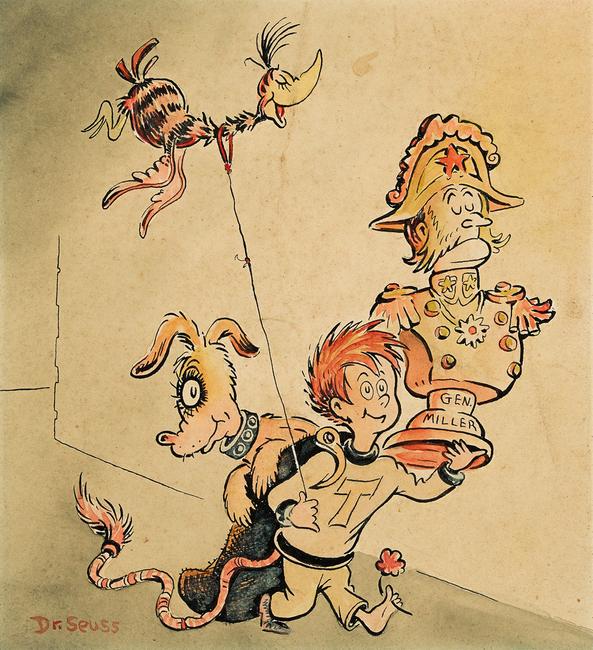 Dr.  Seuss, Tadd and Todd, ink and watercolor, 1950.  Estimate $12,000 to $18,000.