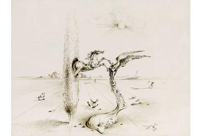 Salvador Dali, The Reality of a Dream, pen and sepia ink, 1960.  Estimate $80,000 to $120,000.