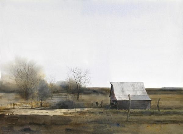 Dean Mitchell - Farmlands, Watercolor, 20″ x 30″