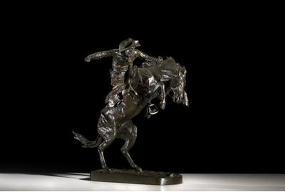 Frederic Remington's Broncho Buster, cast 37, is estimated to bring $200/300,000 in Cowan's March 25, 2011 American Indian & Western Art Auction