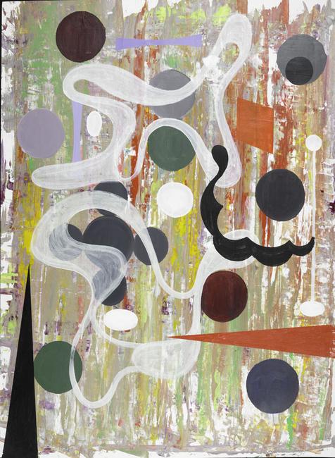 Joseph Stabilito, Five oil and collage on paper, $700-900