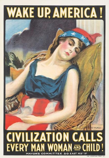 Wake Up, America! (1917), by James Montgomery Flagg (est.  $6,000-$8,000).