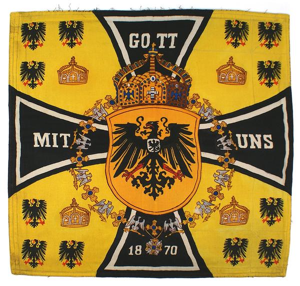 World War I-era personal automobile standard of Prussian Kaiser Wilhelm II, plus three other official fender flags, from the Kaiser’s meeting with his Austrian counterpart (MB: $10,000).