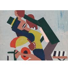 William H.  Johnson (1901-1970), Jitterbugs III, 1941, pochoir on paper, 16" x 11 1/8" / 40.6 x 28.3 cm