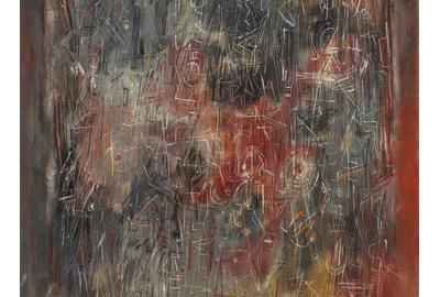 Norman Lewis (1909-1979), Multitudes (detail), 1946, oil on canvas, 39 1/4 x 26 1/2 inches / 100 x 67.3 cm, signed