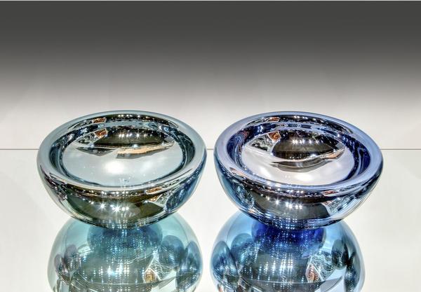 Hand-blown mirrored-glass bowls, from the Galaxy Collection, by Abby Modell