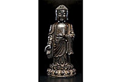 Lot 1503 Chinese Bronze Standing Buddha - realized $102,000