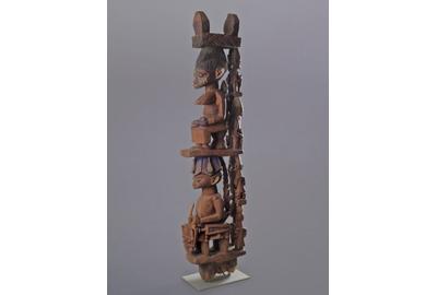 Agunna of Oke Igbira (d.  circa 1930), Yoruba culture, Nigeria, Veranda Post, early 20th century, wood, pigment, Museum Purchase, Lawrence Archer Wachs Fund, 2003.271