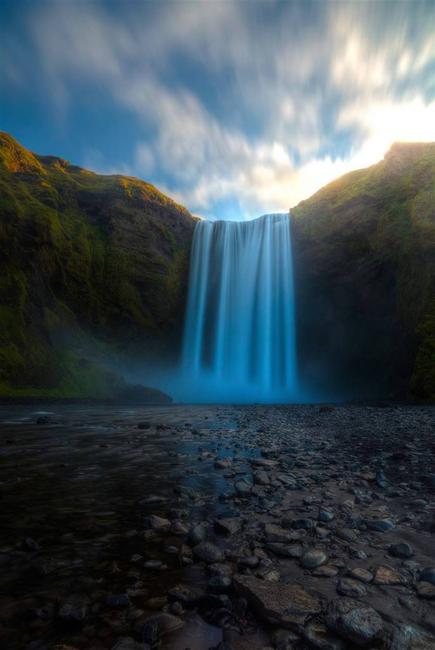 Alexander Toto,Skogafoss Iceland 63.5321 N 19.5114W, Photograph on Hahnemühle Paper, 24'' x 16''