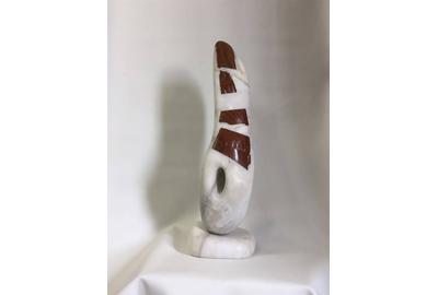 Ana Riesser, A Change of Skin, White Alabaster, Shihuahuaco Wood, 29.5'' x 9'' x 7.5''