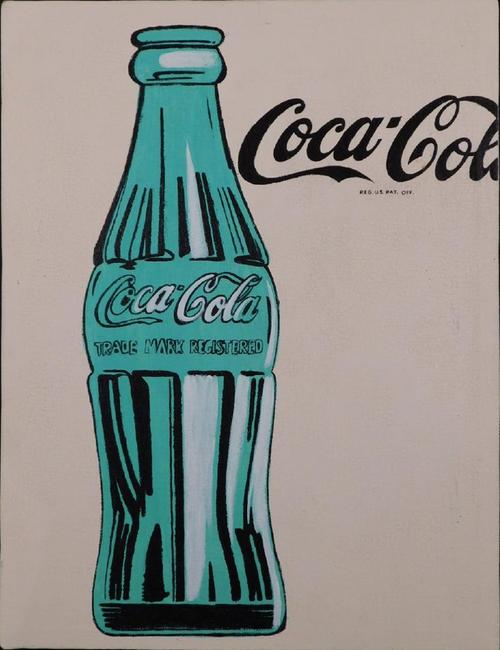 Oil on canvas painting attributed to Andy Warhol (Am., 1928-1987), titled Coca-Cola, 15.75 inches by 12 inches unframed, signed (est.  $30,000-$40,000).