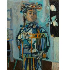 Oil on canvas by Antoni Clavé (Catalan, 1913-2005), titled L’enfant à l'oiseaux (est.  $20,000-$30,000).