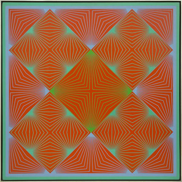 Richard Anusckiewicz, Complimentary Fission, 1964 Acrylic on board, 48h x 48w in 