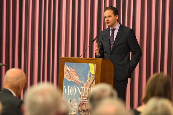 Max Hollein, then Director of Schirn Kunsthalle, Städel Museum and Liebieghaus Skulpturensammlung, at the opening of the Monet exhibition in the Städel Museum in 2015.