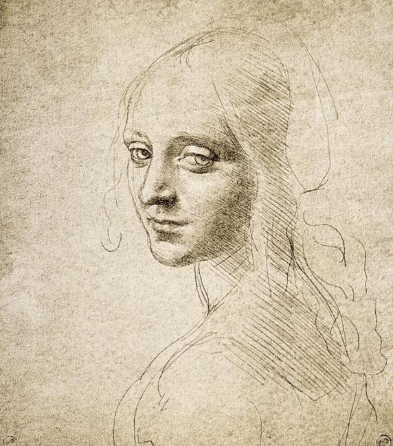 Head of a Young Woman (Study for the Angel in the "Virgin of the Rocks"), about 1483-85, Leonardo da Vinci