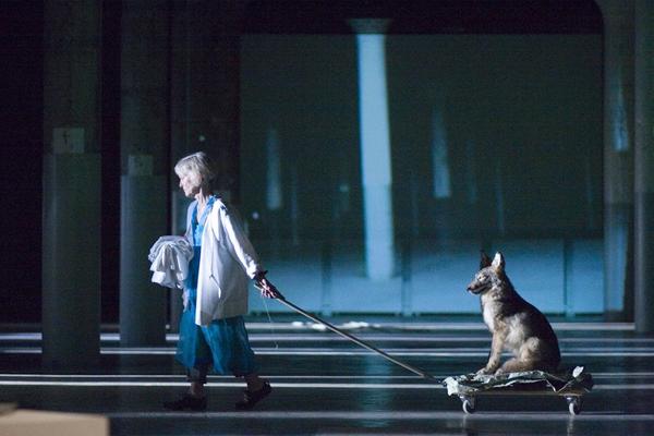 The Shape, the Scent, the Feel of Things, Joan Jonas, performance at Dia Beacon, 2005.  Photo by Paula Court