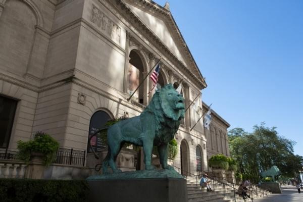 The Art Institute of Chicago.  Michigan Avenue Entrance.