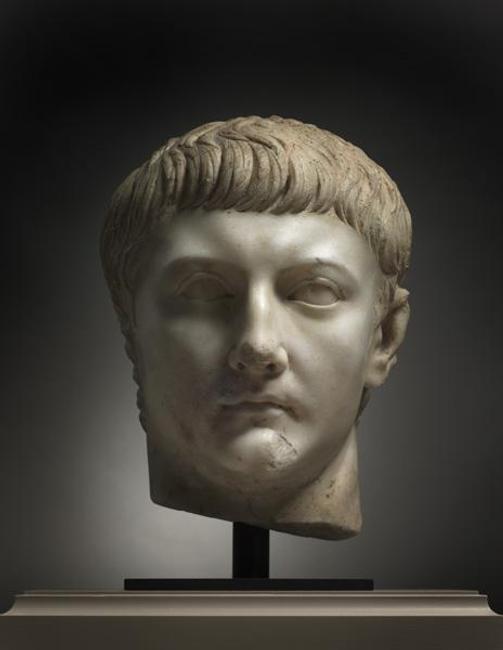 Portrait Head of Drusus Minor, probably after AD 23.  Roman, North Africa.  Marble; h.  35 cm.  Leonard C.  Hanna Jr.  Fund 2012.29.