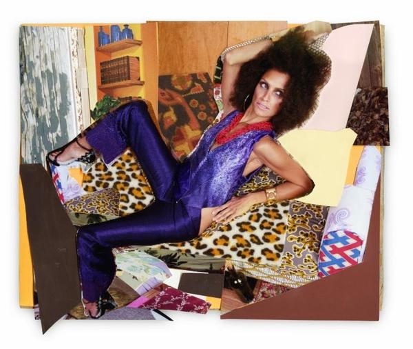 Mickalene Thomas, Racquel Leaned Back, 2013 © Mickalene Thomas.  Courtesy the artist; Lehmann Maupin, New York and Hong Kong; and Artists Rights Society (ARS), New York 