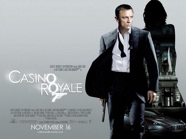 The poster for the 2006 film version of Casino Royale, starring Daniel Craig.