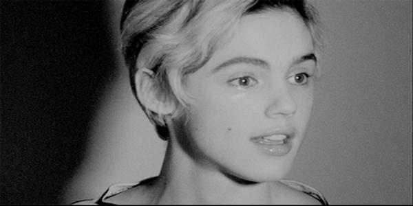 Andy Warhol, Screen Test: Edie Sedgwick [ST309], 1965 16mm film, black-and-white, silent, 4.5 minutes at 16 frames per second, ©2015 The Andy Warhol Museum, Pittsburgh, PA, a museum of Carnegie Institute.  All rights reserved.  Film still courtesy The Andy Warhol Museum 