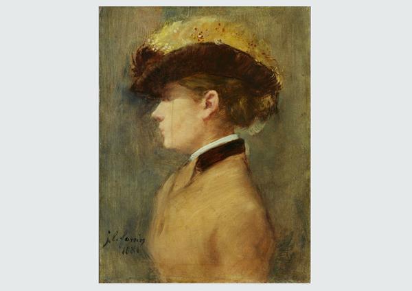 Jean-Louis Forain, Dame im Profil, 1881, Öl auf Holz, 35.2 x 26.9 cm.  Legat Cornelius Gurlitt / Provenienz in Abklärung