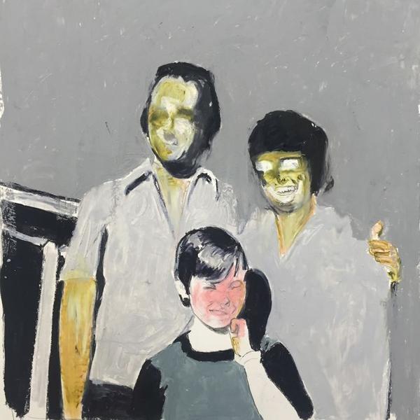 Mercedes Helnwein, "Parents" 2016, oil pastel on paper, 22x20"