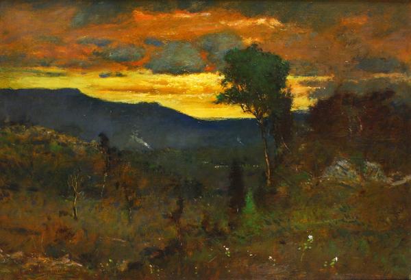 This newly discovered painting by Elliot Daingerfield titled “Twilight,” will be offered at Clars on Sunday April 17th for $6,000 to $9,000.