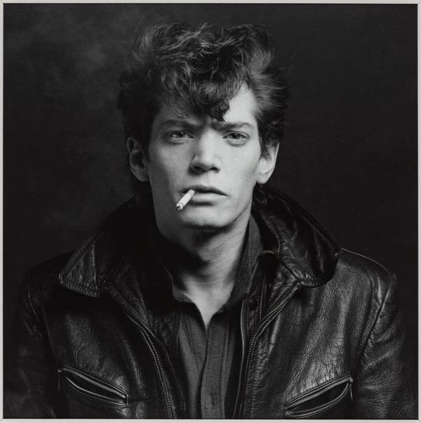  Self-Portrait, negative 1980; print 2008.  Robert Mapplethorpe (American, 1946 - 1989).  Gelatin silver print.  13 3/4 x 13 3/4 in.  Promised Gift of The Robert Mapplethorpe Foundation to The J.  Paul Getty Trust and the Los Angeles County Museum of Art L.2012.88.378.  © Robert Mapplethorpe Foundation