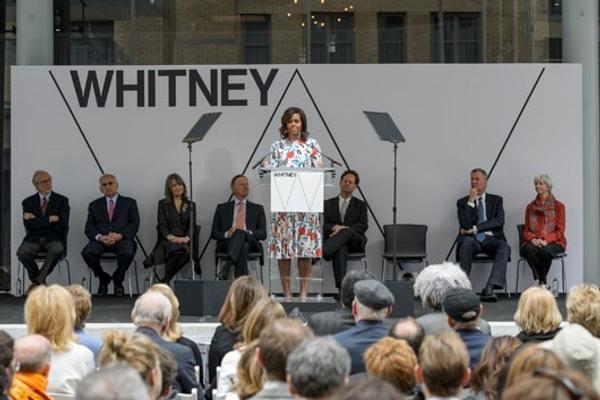 First Lady Michelle Obama at the Whitney dedication ceremony, Apr.  30, 2015.