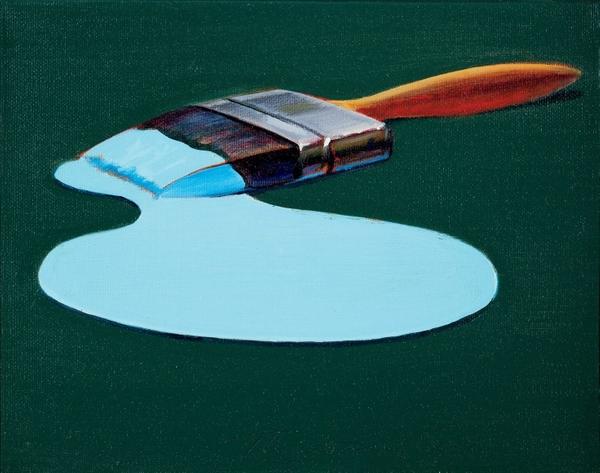  Wayne Thiebaud, Untitled (Brush with Paint).  1988.  Oil on canvas 8 x 10 in.  