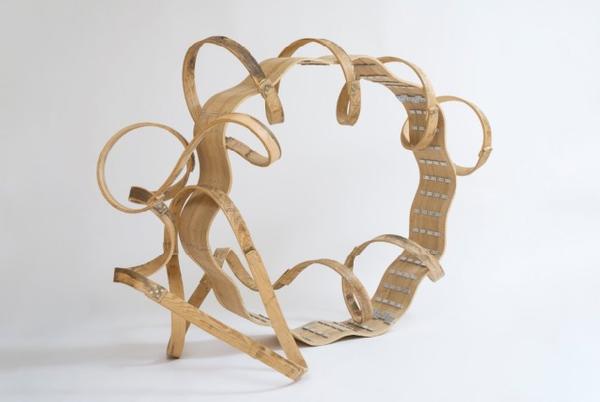 Richard Deacon, Dancing in Front of My Eyes, 2006.  Wood, aluminum.  Private Collection.  Photograph by Jeff McClane.