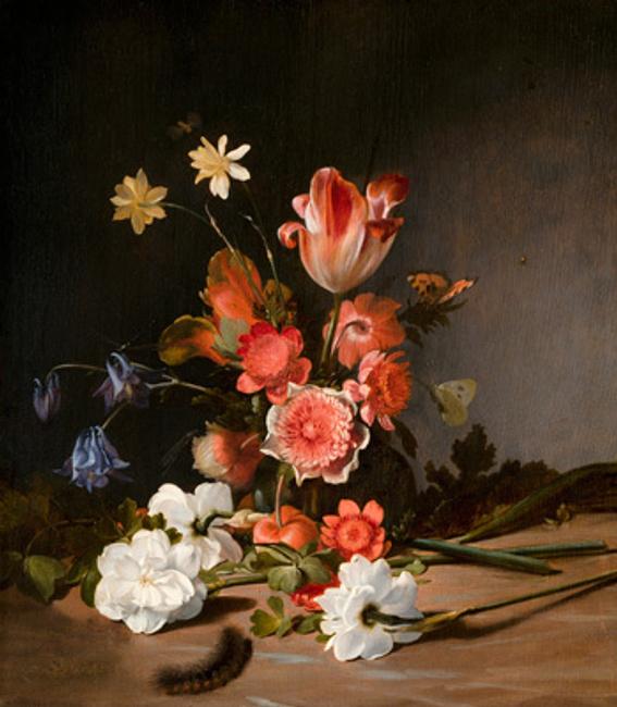 Dirck de Bray (c.1635-1694), Still Life of a Bouquet in the Making, 1674, panel 40.5 x 35.7 cm Royal Picture Gallery Mauritshuis, The Hague (New Acquisition)