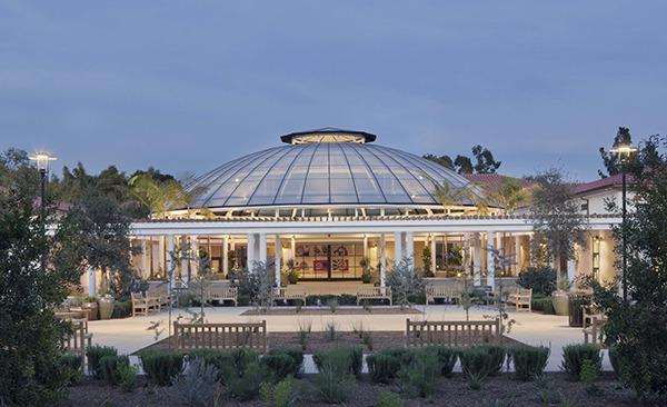 The Rose Hills Foundation Garden Court in the new Steven S.  Koblik Education and Visitor Center at The Huntington Library, Art Collections, and Botanical Gardens.