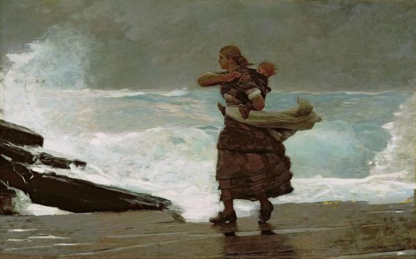 Winslow Homer, The Gale, 1883–93.  Oil on canvas.  Museum Purchase, 1916.48.  Image courtesy of the Worcester Art Museum.