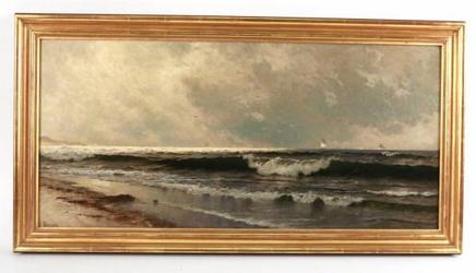 Oil on canvas maritime painting by the noted Hudson River School artist Alfred Bricher (Am., 1837-1908), signed lower right (est.  $10,000-$15,000).