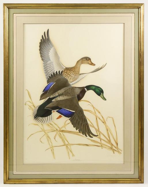 Two paintings depicting ducks in flight by Athos Menaboni (It./Am., 1895-1990), including this one shown, will be sold at auction Feb.  8 in Atlanta, Ga.