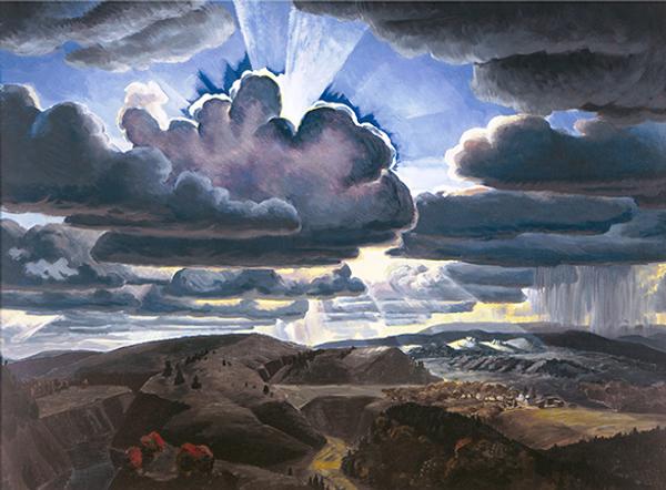 Charles E.  Burchfield (1893–1967), Sunburst, 1929–31, oil on canvas.  The Charles Rand Penney Collection of Works by Charles E.  Burchfield, 1994, 19994:001.052.  Reproduced with permission from the Charles E.  Burchfield Foundation and the Burchfield Penney Art Center.