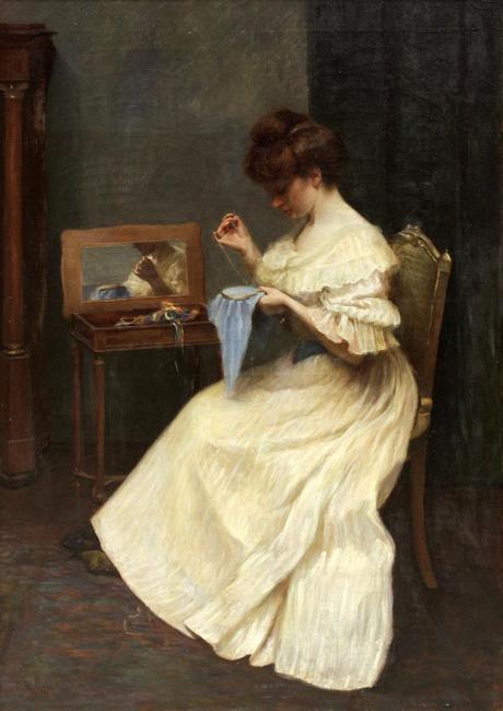 A new world auction record was set by Clars for California artist Caroline Rose Callahan (1867-1959) This framed oil on canvas entitled A Peaceful Hour effortlessly slid past its estimate selling $14,220.  