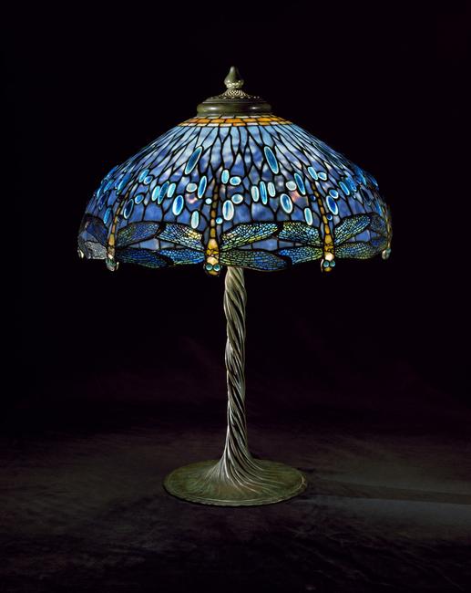 Tiffany Studios (New York) Dragonfly Library Lamp, ca.  1905–10 Leaded glass; cast bronze Gift of Walter P.  Chrysler, Jr.