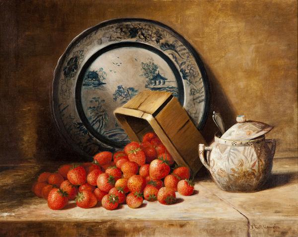 Richard La Barre Goodwin, Still Life with Strawberriesm, c.  1885, oil on canvas.  Gift of Alvin and Jean Snowiss, 2011.104.