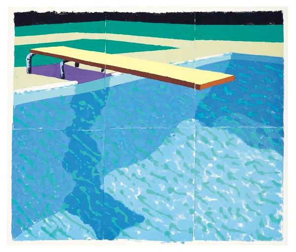 David Hockney's Sprungbrett mit Schatten (Paper Pool 14)