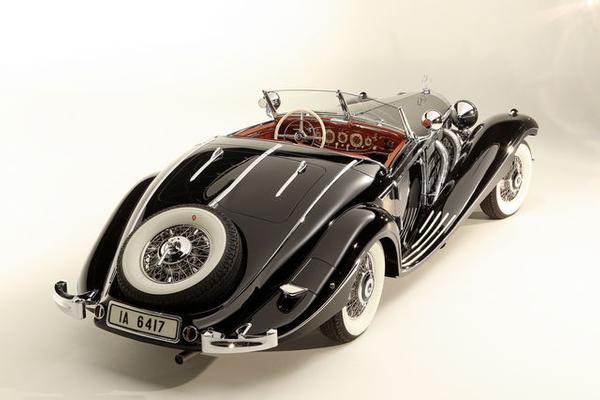 A 1936 Mercedes-Benz 540 K Special Roadster.  One of only 30 built, it was estimated to sell for as much as $16 million at a two-day auction of classic cars at Gooding & Co.  in Pebble Beach, California, on Aug.  18-19, 2012.  It sold for $11.8 million with fees, a record for the marque at auction.