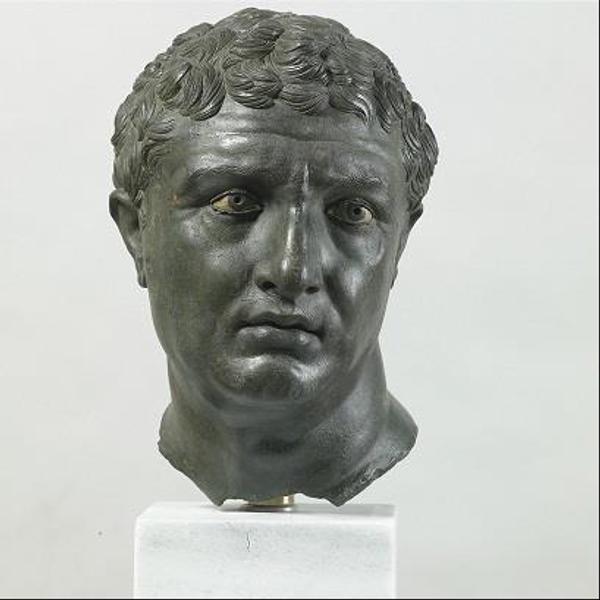 Head of a Man from Delos, about 100 B.C.  Bronze, white paste, and dark stone, 32.5 x 22 x 22 cm.  Courtesy of the Hellenic Ministry of Culture, Education and Religious Affairs.  The National Archaeological Museum, Athens.  Photo: Marie Mauzy/Art Resource, NY