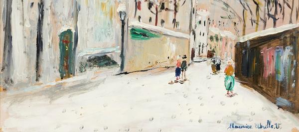 Detail of Maurice Utrillo, Rue Saint-Vincent sous la neige, Montmartre, Circa 1955, Oil on canvas, 38,1 x 42,6 cm 