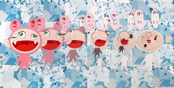 TAKASHI MURAKAMI: NIRVANA, 2001, offset lithograph on paper, ed.  300, 26 x 51 1/2 in.  66 x 130.8 cm..