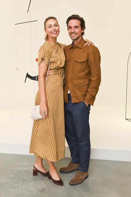 Tennis star Maria Sharapova and Paddle8's Alexander Gilkes at the Pace global flagship gallery opening in Chelsea.