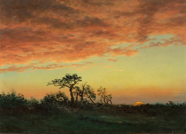 Albert Bierstadt (1830-1902), Sunset over the Trees.  Est.  $30,000-50,000.  Lot 57.